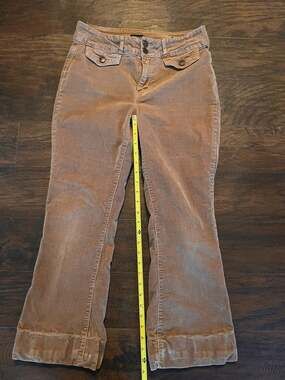 Jones New York Signature Brown Corduroy Low Rise Bootcut Pants